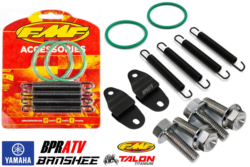 Banshee FMF Racing Exhaust Springs O-Rings Stay Mount Hangers Titanium Bolts Kit