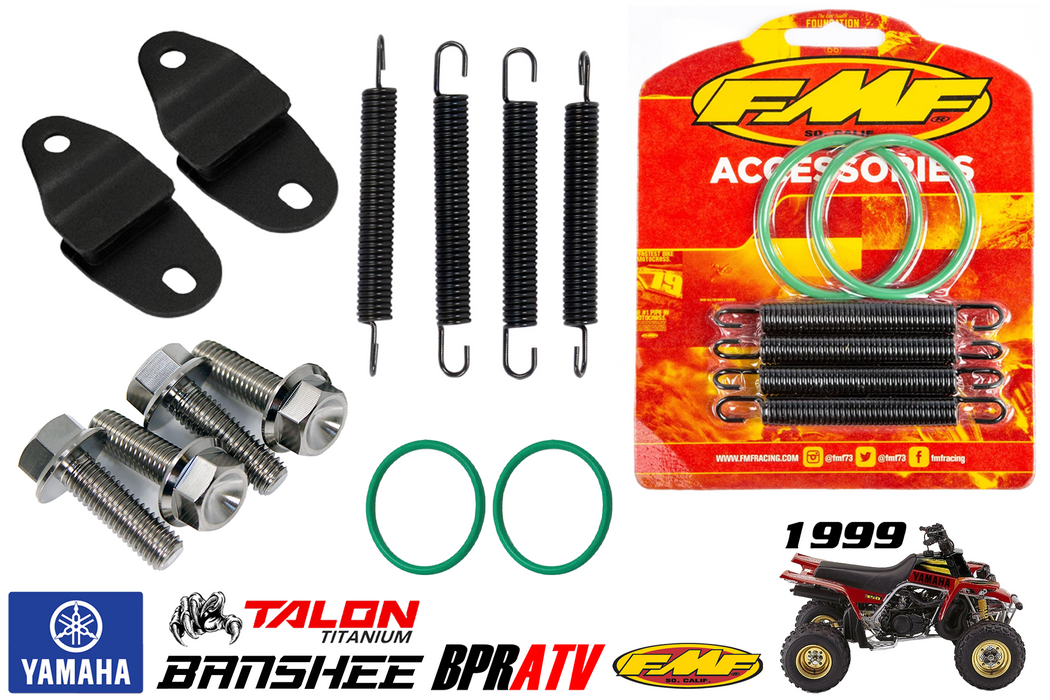 Banshee 350 Exhaust Repair Kit Yamaha FMF Pipe Springs Hangers & Titanium Bolts