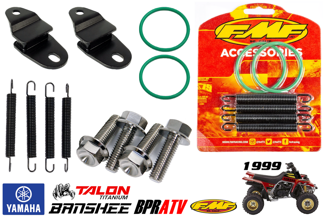 Banshee FMF Racing Exhaust Springs O-Rings Stay Mount Hangers Titanium Bolts Kit