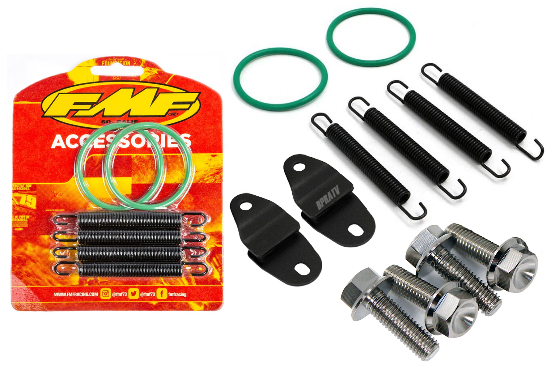 Banshee 350 Exhaust Repair Kit Yamaha FMF Pipe Springs Hangers & Titan