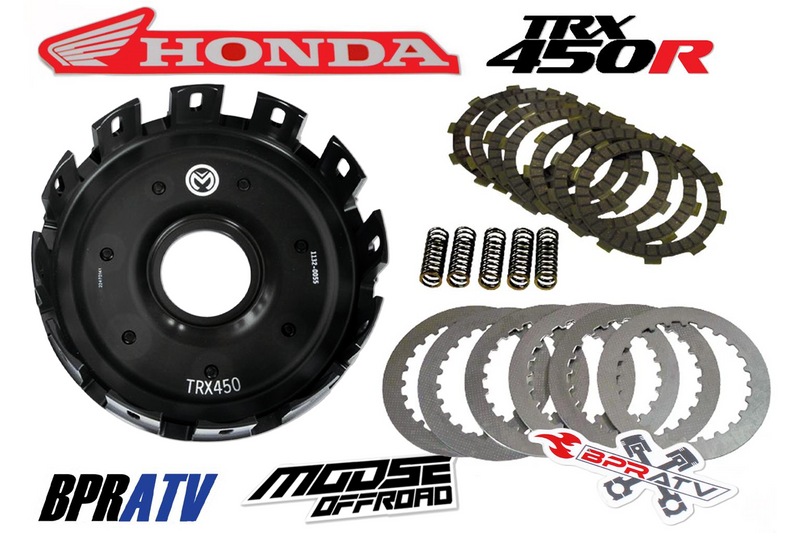 Honda TRX450R 450ER Moose Billet Clutch Basket Fibers Steels Springs +Clutch Kit