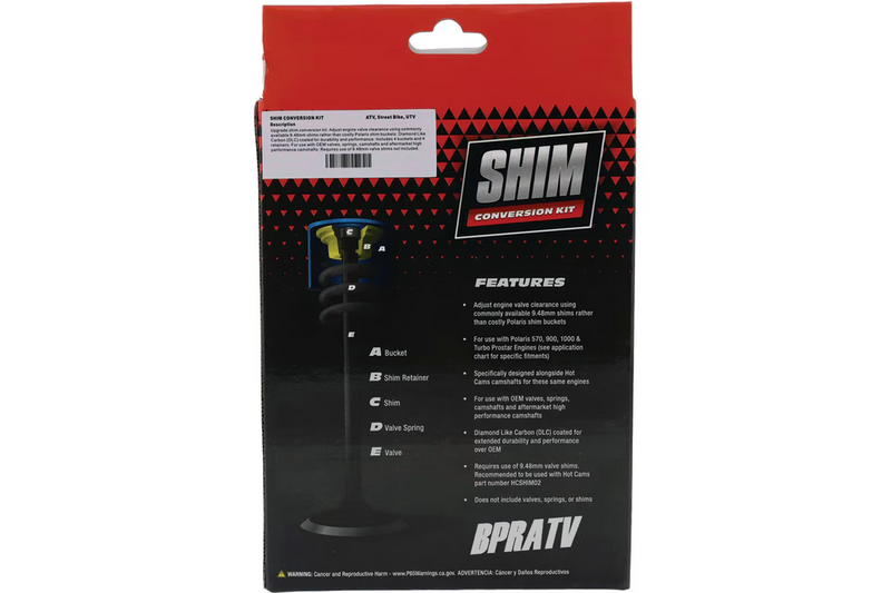 14-21 Polaris Sportsman 570 Hot Cams Valve Shim Conversion Kit +Hotcams Shim Kit