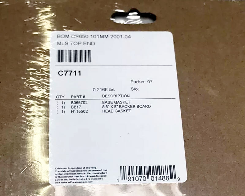 Bombardier Can Am DS650 DS 650 100mm Stock Bore Cometic Top End Gasket Kit C7711