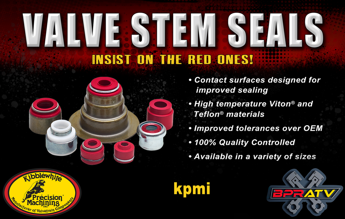 RZR XP XP-4 900 1000 Kibblewhite Valve Stem Seals Complete Viton Tophat Seal Kit