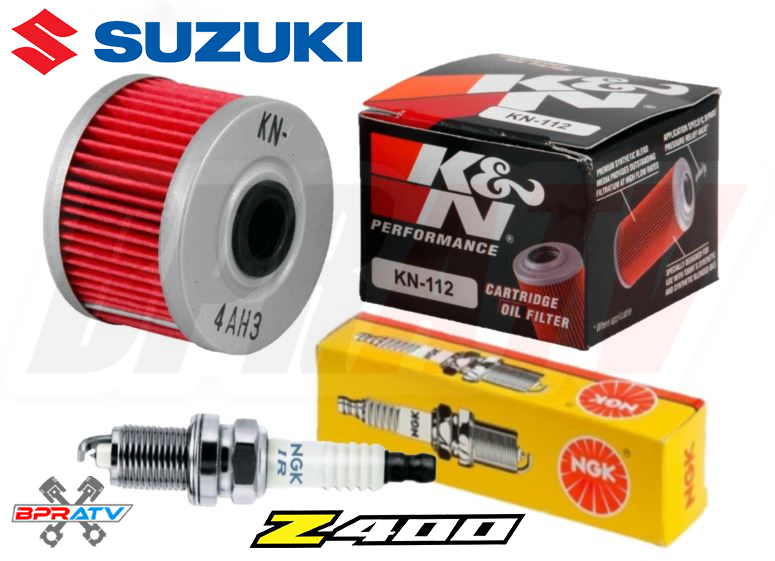 LTZ400 LTZ 400 Z400 DRZ400 K+N Oil Filter NGK Spark Plug Change Kit K&N Element