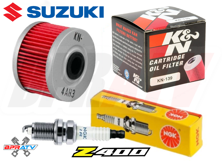 LTZ400 LTZ 400 Z400 DRZ400 K+N Oil Filter NGK Spark Plug Change Kit K&N Element