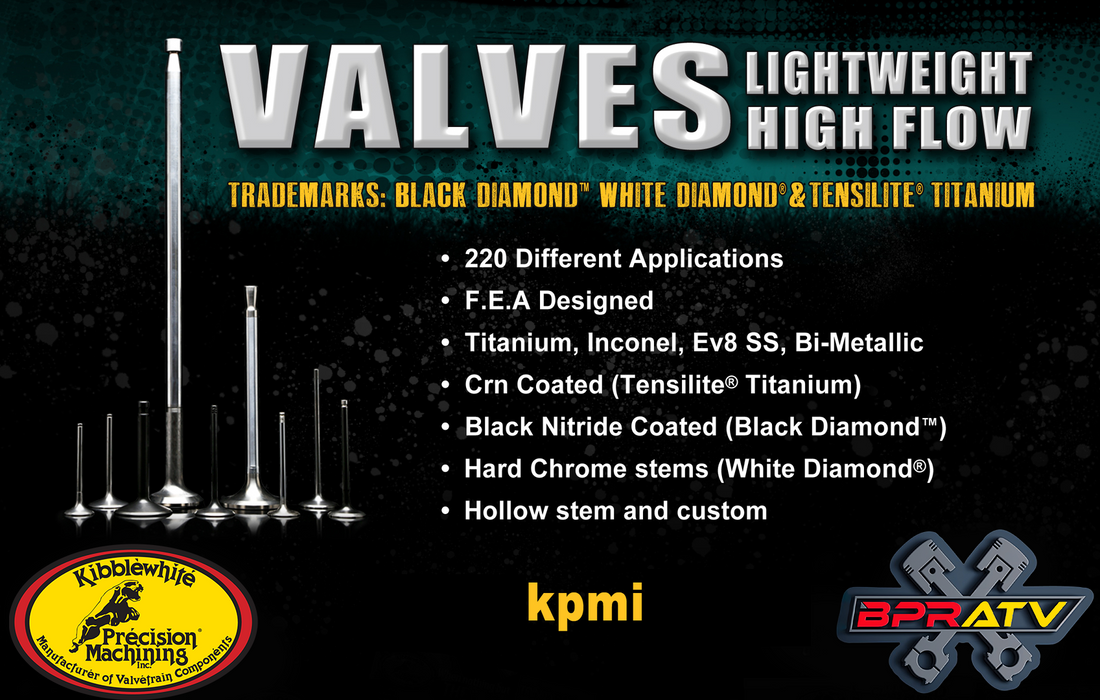 400EX 400X XR400 Kibblewhite Valves Valve Seals Black Diamond Intake Exhaust Kit