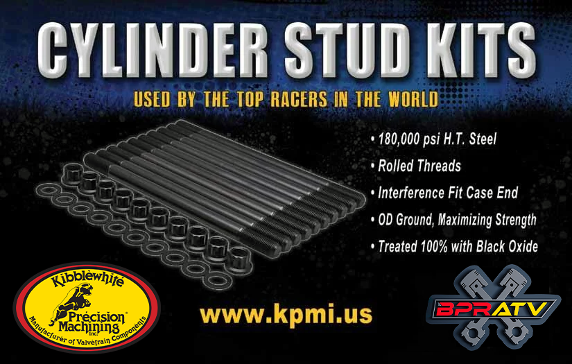 LTZ400 KFX400 Z400 KIBBLEWHITE Head Studs KPMI Heavy Duty Cylinder Head Stud Kit