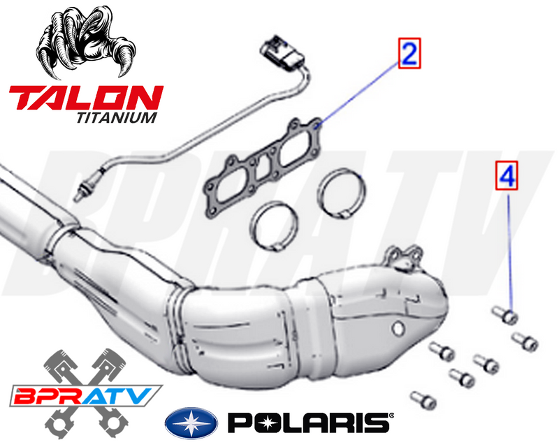 BPRATV Titanium Exhaust Manifold Bolts & Cometic Gaskets Polaris General XP 1000