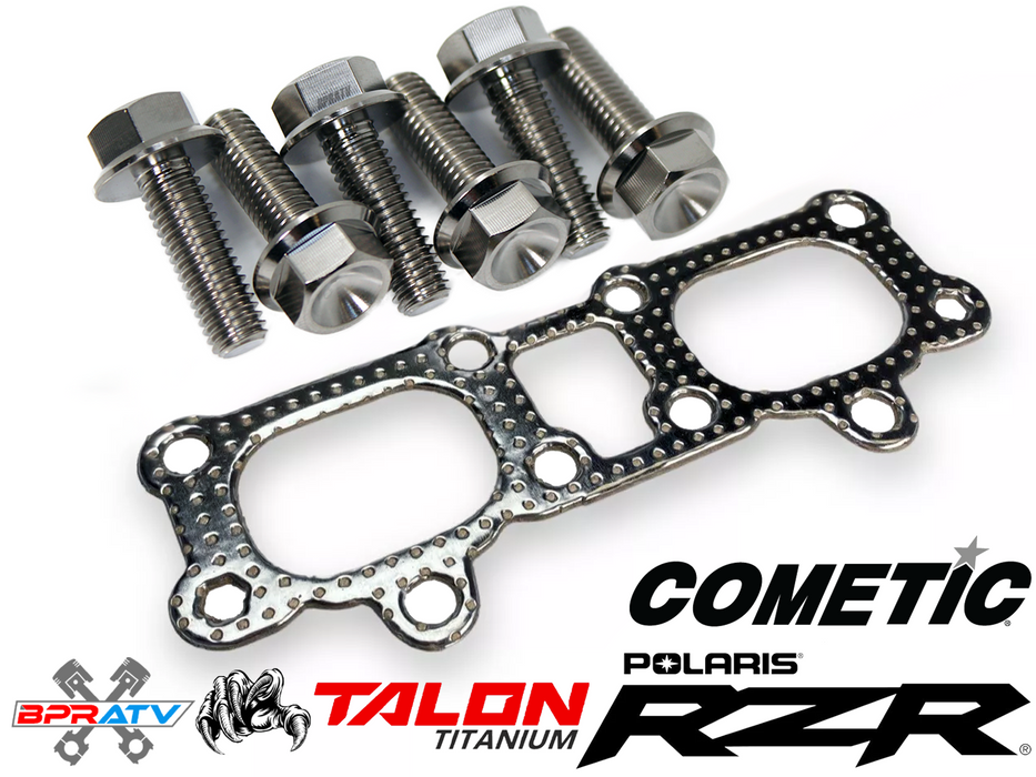 Cometic Manifold Exhaust Gasket Seal TITANIUM Bolts Polaris RZR XP 1000 3610184