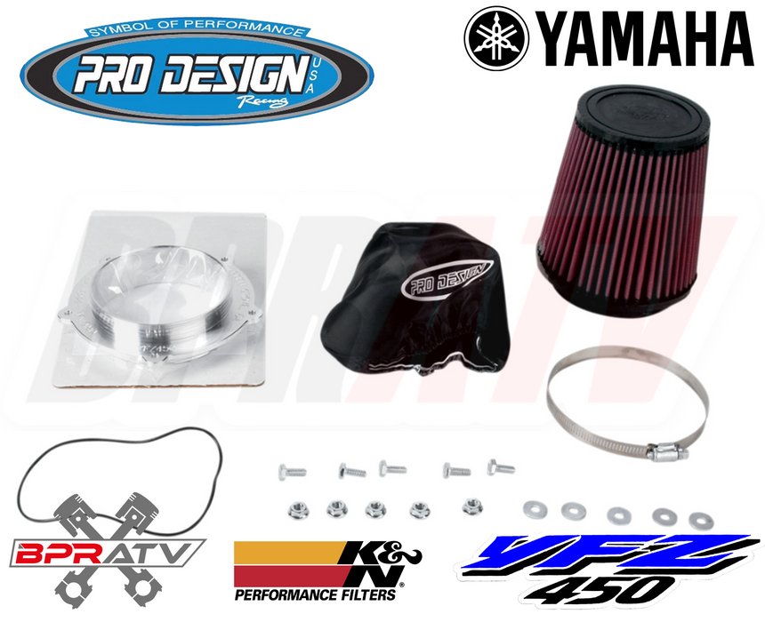 Pro Design Pro Flow Air Filter Intake Kit KN K&N Yamaha YFZ450 YFZ450R ALL YEARS