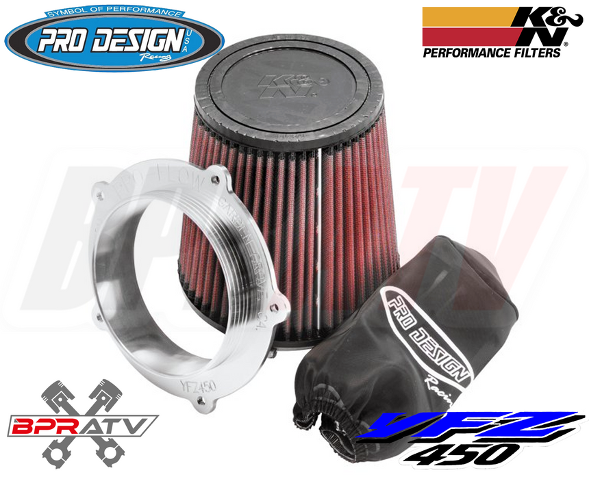 Pro Design Pro Flow Air Filter Intake Kit KN K&N Yamaha YFZ450 YFZ450R ALL YEARS