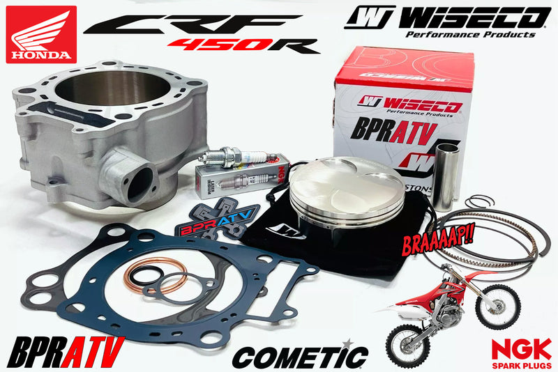 09-12 Honda CRF450R CRF 450R Wiseco Piston BPRATV Cylinder Kit Cometic NGK Plug