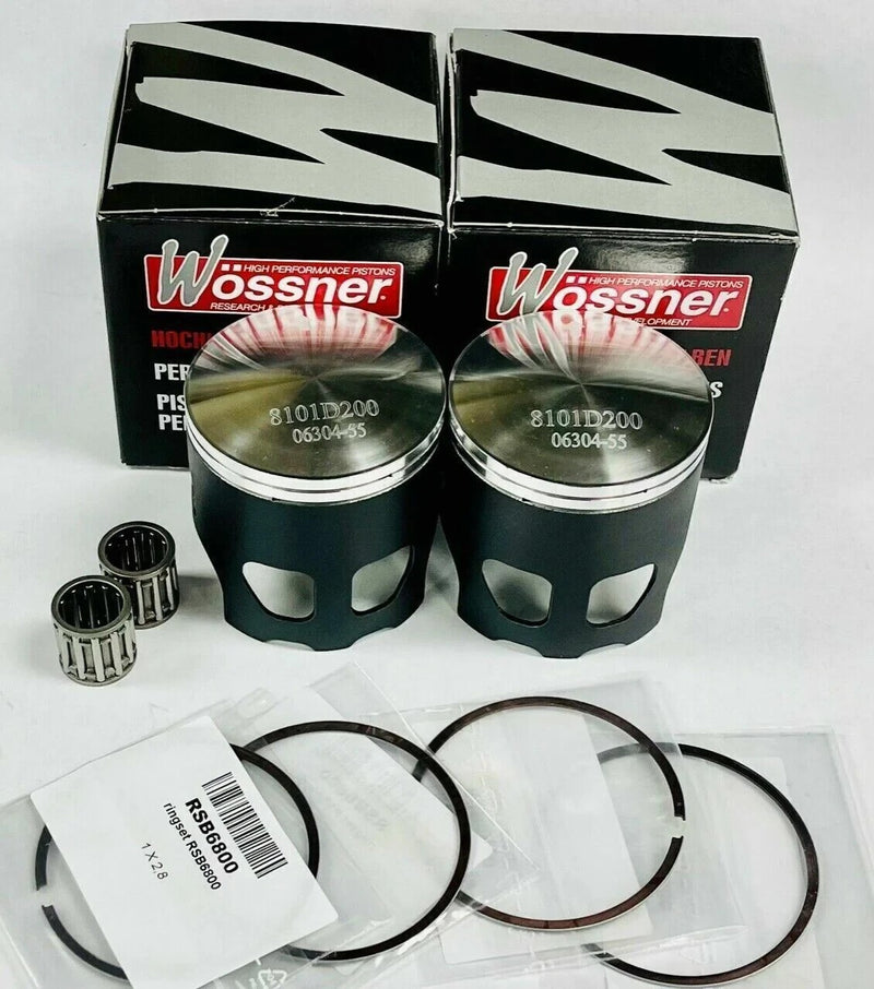 Yamaha Banshee YFZ350 64 mil Stock Cylinders WOSSNER Pistons Top End Rebuild Kit