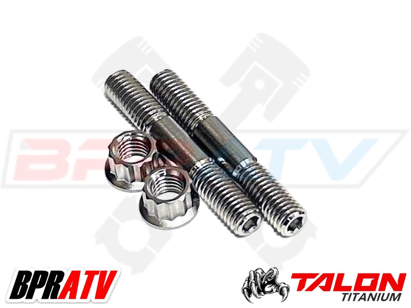 04 05 TRX 450R Titanium Exhaust Studs MAXLOCK Ti Pipe Stud 12 Point Nut Kit Pair