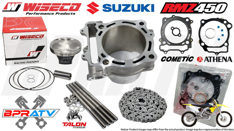 Best 08+ RMZ450 RMZ 450 Top End Rebuild Kit 96mm Stock Bore Cylinder Piston Kit