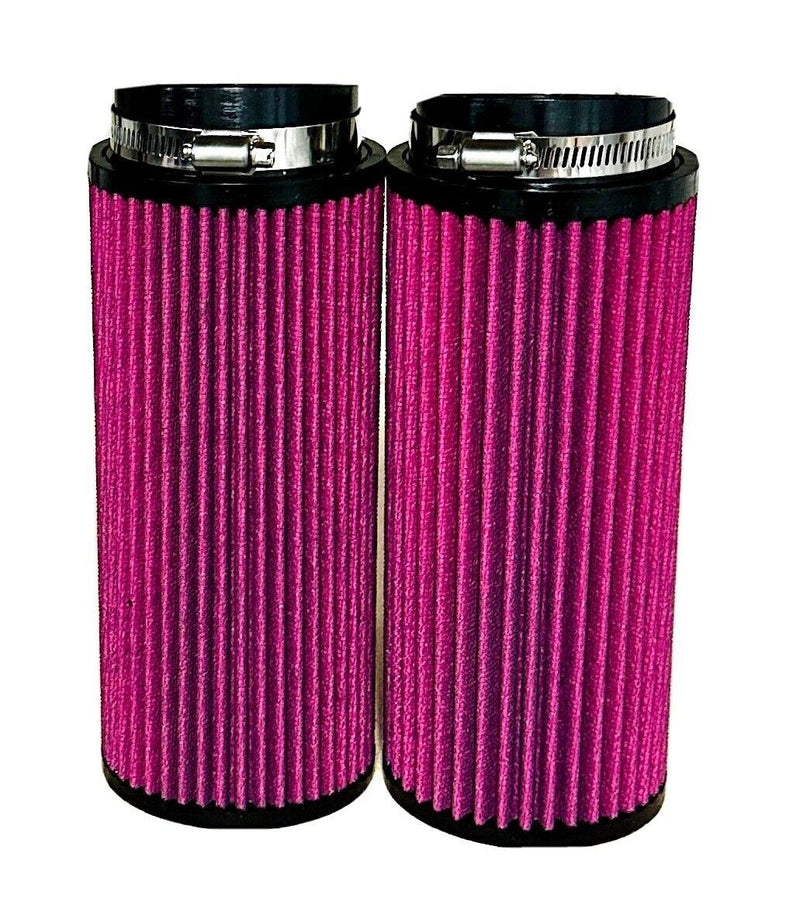 Banshee 8 Inch Air Filters Keihin PWK Mikuni KN Style 8 Long Red Filter Pair Set
