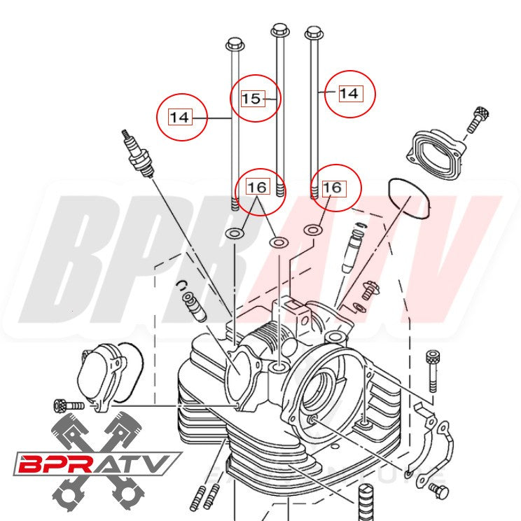 Raptor Warrior 350 Cylinder Head Stud Bolts TITANIUM Studs Nuts HD Bolt Kit