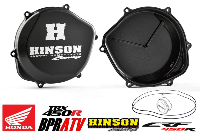 Hinson Racing Black Billet Clutch Cover & Gasket O-ring Honda TRX450R TRX 450ER