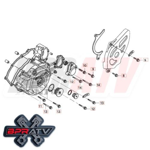 Honda 400EX 400X XR400 Complete Titanium Left Crankcase Cover Bolts Screws Kit