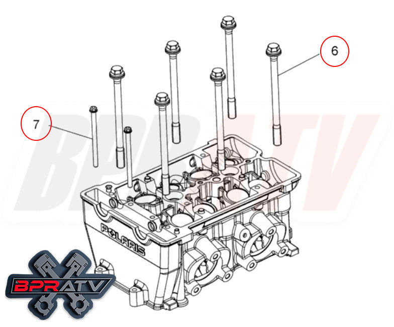 16-20 Polaris RZR Turbo COMPLETE BPRATV Titanium Cylinder Head Bolts Kit Studs