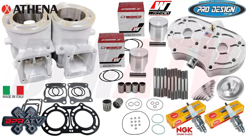 Yamaha Banshee Athena 400cc 68mm Cylinders WISECO Pistons Pro Design Head Domes