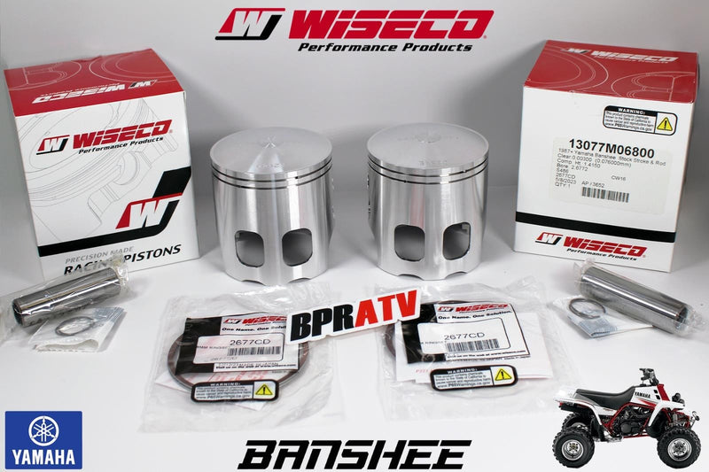 Yamaha Banshee Athena 400cc 68mm Cylinders WISECO Pistons Pro Design Head Domes