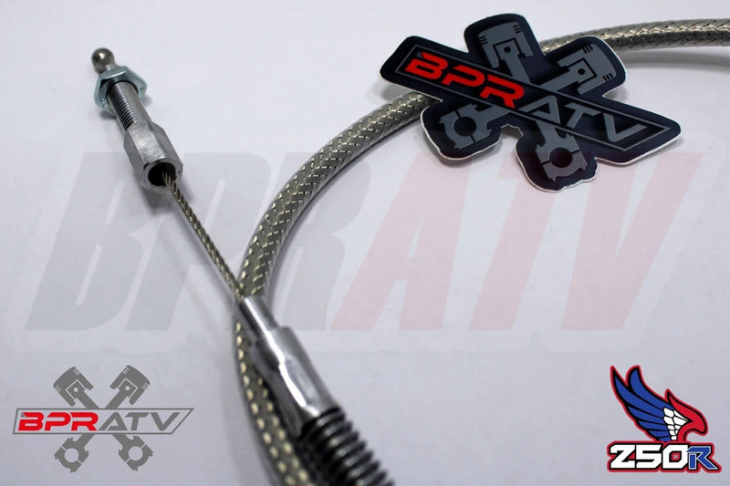 Honda TRX250R TRX ATC 250R Steel Braided Terry Thumb Throttle Clutch Cable 85-89