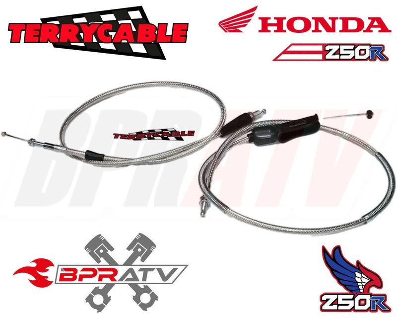 Honda TRX250R TRX ATC 250R Steel Braided Terry Thumb Throttle Clutch Cable 85-89