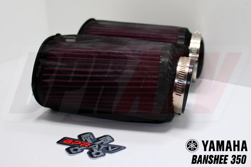 Yamaha Banshee 350 6" Air Filter Pods 2.25" Flange PWK 33-36mm & OUTERWEARS Pair