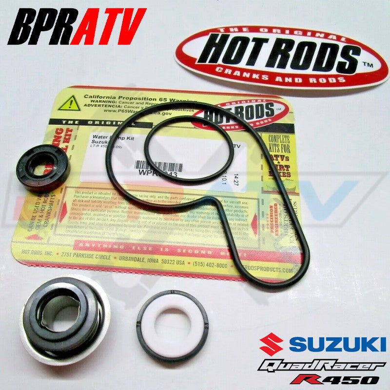Suzuki LTR450 Hot Rods Water Pump Rebuild Kit Bearings Engine Cover Gasket Seal