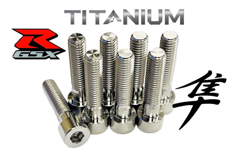 ‘12+ GSXR 1000 Titanium Exhaust Bolts Grade 5 Head Pipe Bolt Kit 07130-0825A