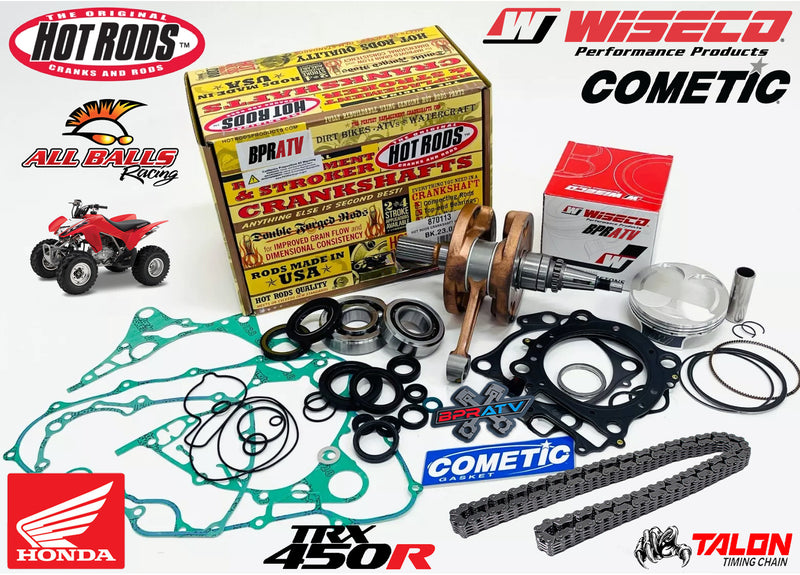 06+ TRX450R TRX 450R Hot Rods Crank Wiseco Piston Kit Cometic Gasket Rebuild Kit