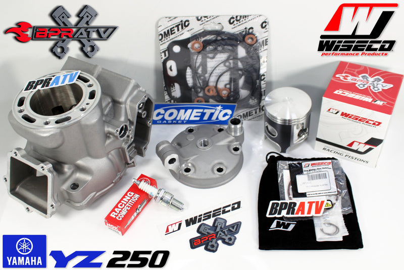 BPRATV YZ250 YZ 250 Top End Rebuild Kit Cylinder Head Wiseco Piston Cometic '99+