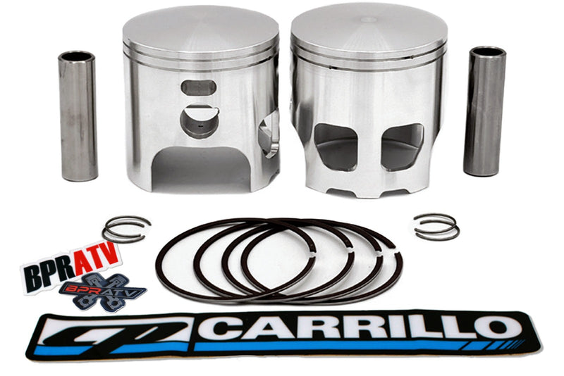 New CP-Carrillo Banshee 350 Forged Pistons 64mm Stock Bore Rings Pins Clips Pair