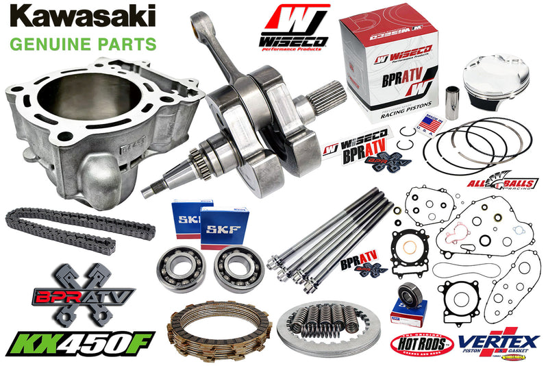 16-18 KX450F OEM Cylinder OEM Crank Motor Complete Engine Rebuild Kit Top Bottom