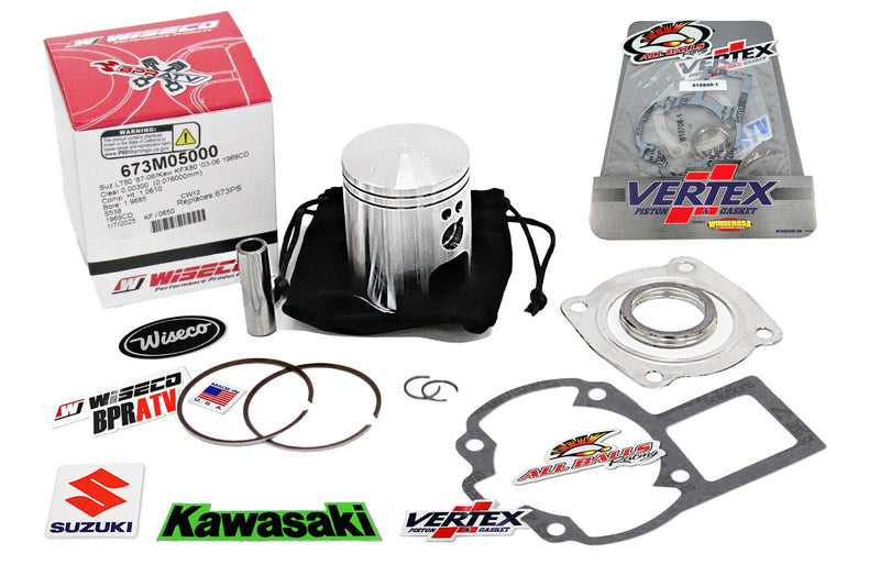LT80 KFX80 Wiseco 50mm Stock Piston Vertex Gasket OEM Stock Bore Rebuild Kit ATV