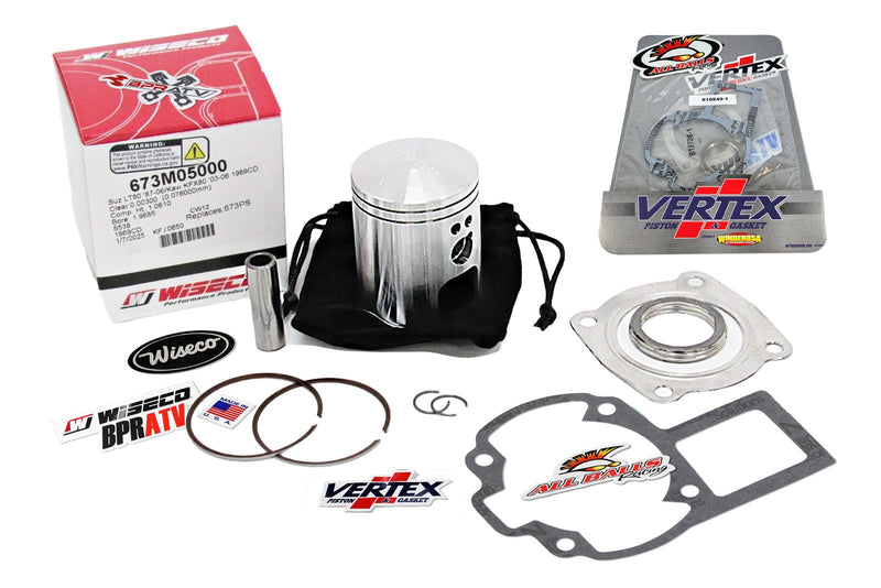 LT80 KFX80 Wiseco 50mm Stock Piston Vertex Gasket OEM Stock Bore Rebuild Kit ATV