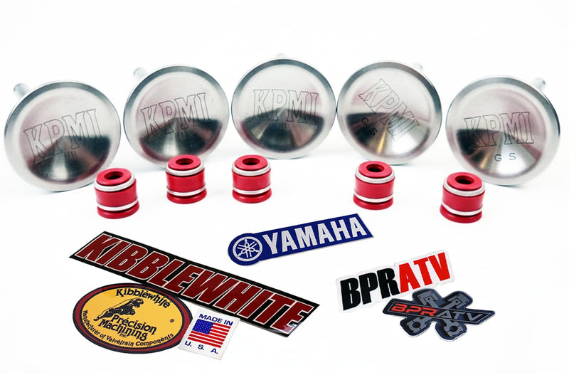Yamaha YFZ450 YFZ450R +1mm Oversize Kibblewhite Valves & RED Seals All 5 NEW USA