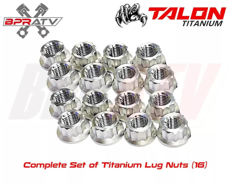 Yamaha YFZ 450 YFZ450R Titanium Lug Nuts For All Wheels Front Rear Nut Set of 16