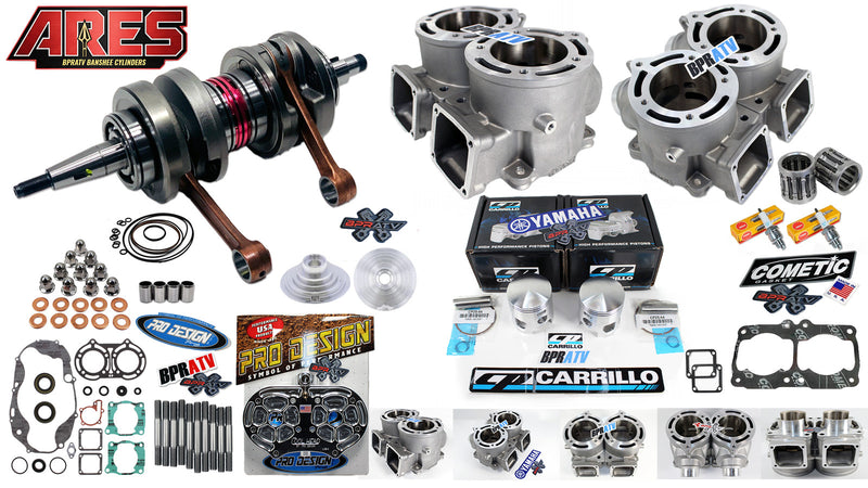 Yamaha Banshee 421cc Stroker Kit ARES 68mm Cylinders CP Pistons Pro Cool Head +4
