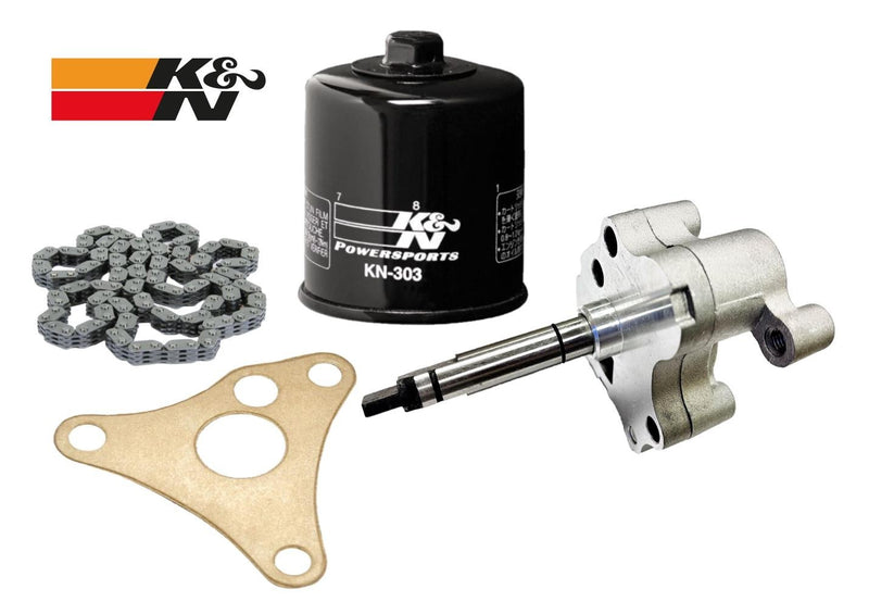 Rhino Grizzly 660 Aftermarket Hi Flo Oil Pump Strainer K&N Filter Chain Complete