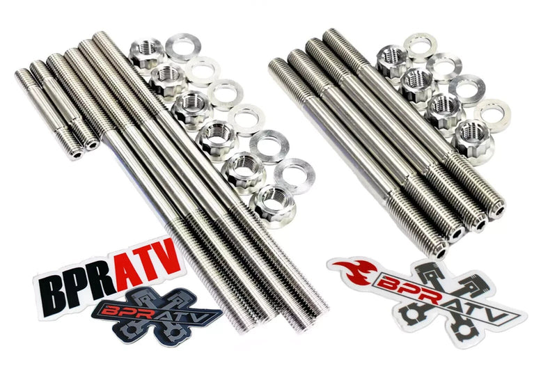 Best Raptor 700 R Cylinder Head Studs Complete TITANIUM Crankcase Head Stud Kit