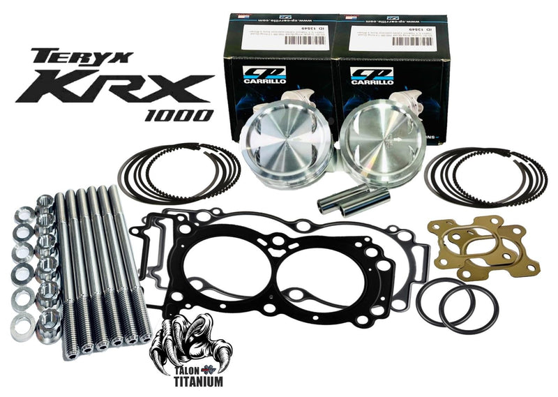 Teryx KRX1000 KRX4 Pistons 92mm Turbo 9.5:1 CP Piston Set TITANIUM Head Stud Kit