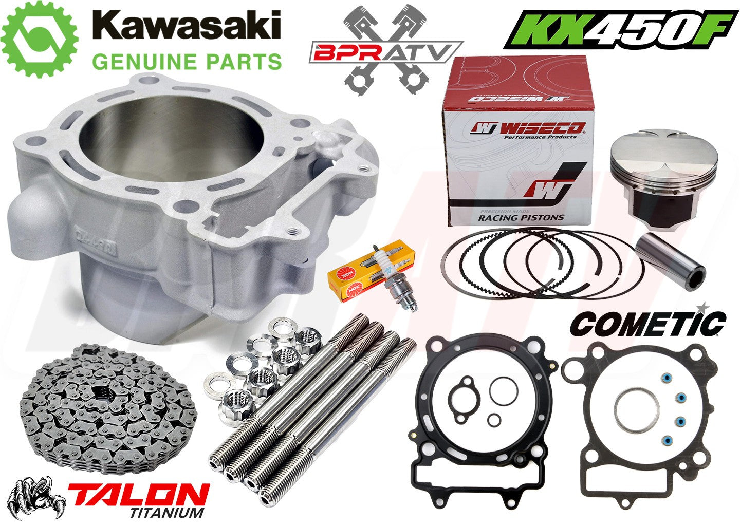 2008 KX450F KX 450F 96mm OEM Cylinder Wiseco Piston Cometic Top