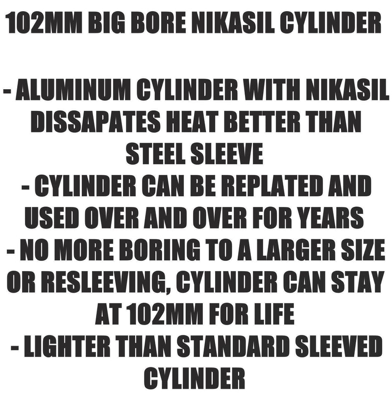 Rhino 660 102mm Big Bore NIKASIL Cylinder Reusable NO SLEEVE 686cc Top End Kit