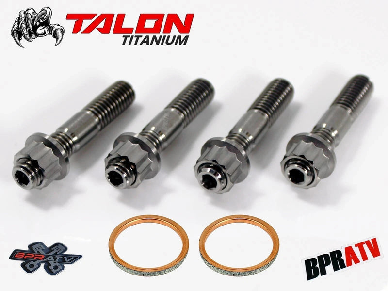 09-15 Grizzly 550 TITANIUM Exhaust Manifold Studs Nut Gaskets Head Pipe Stud Kit