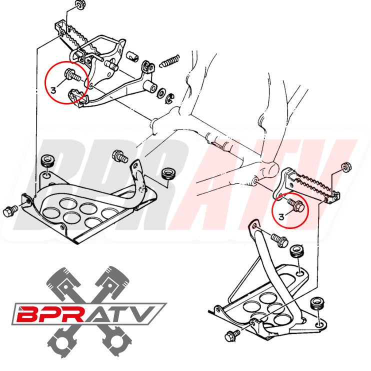 Yamaha Blaster YFS 200 TITANIUM Foot Peg Bolts HEX Flange Bolt Upgrade Set Kit