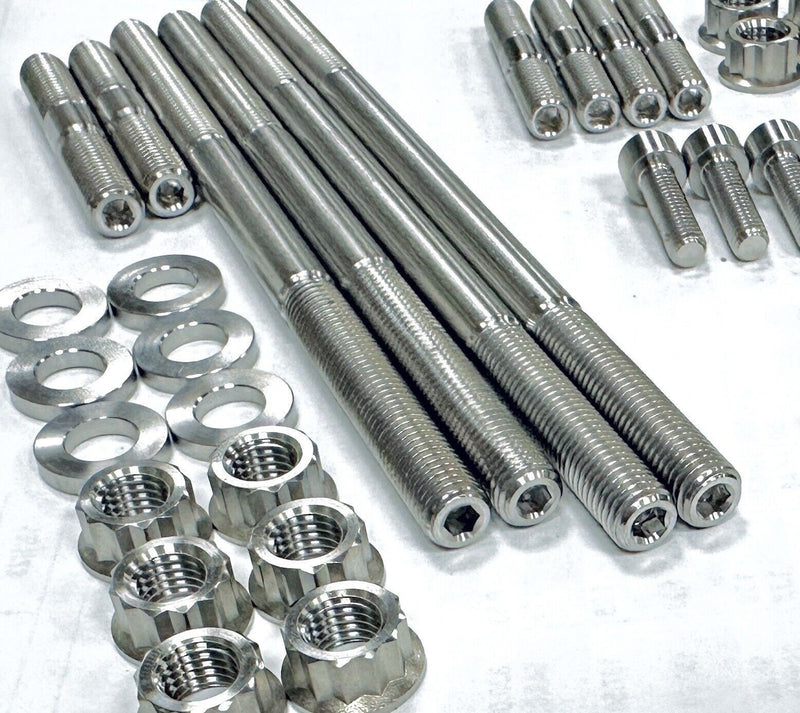06-14 Raptor Grizzly 700 Cylinder Head Stud Bolt Kit Complete TITANIUM Studs