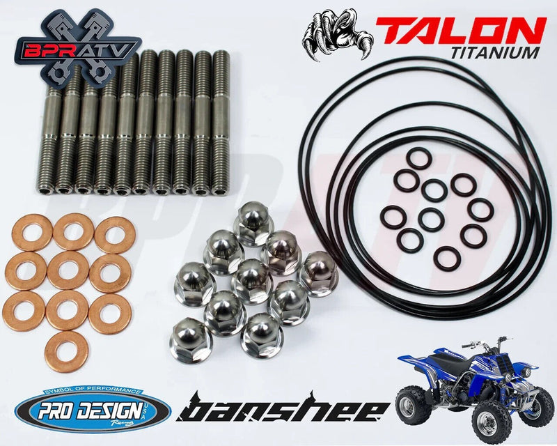 Yamaha Banshee 350 TITANIUM Pro Design Cool Head Stud Kit Nuts & O-Rings Gaskets